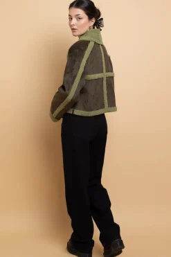 Daisy Street Borg Detail Cropped Jacket-Women Jackets