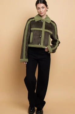 Daisy Street Borg Detail Cropped Jacket-Women Jackets