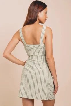 Daisy Street Button Front Square Neck Mini Dress-Women Dresses