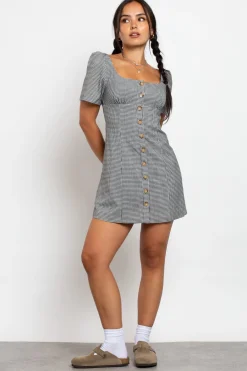 Daisy Street Button Front Milkmaid Dress-Women Dresses