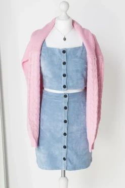 Daisy Street Button Up Mini Skirt in Cord-Women Skirts