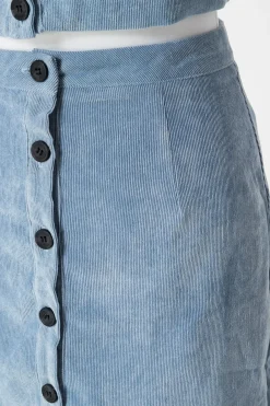 Daisy Street Button Up Mini Skirt in Cord-Women Skirts