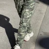 Daisy Street Cargo Trouser in Camo-Women Trousers