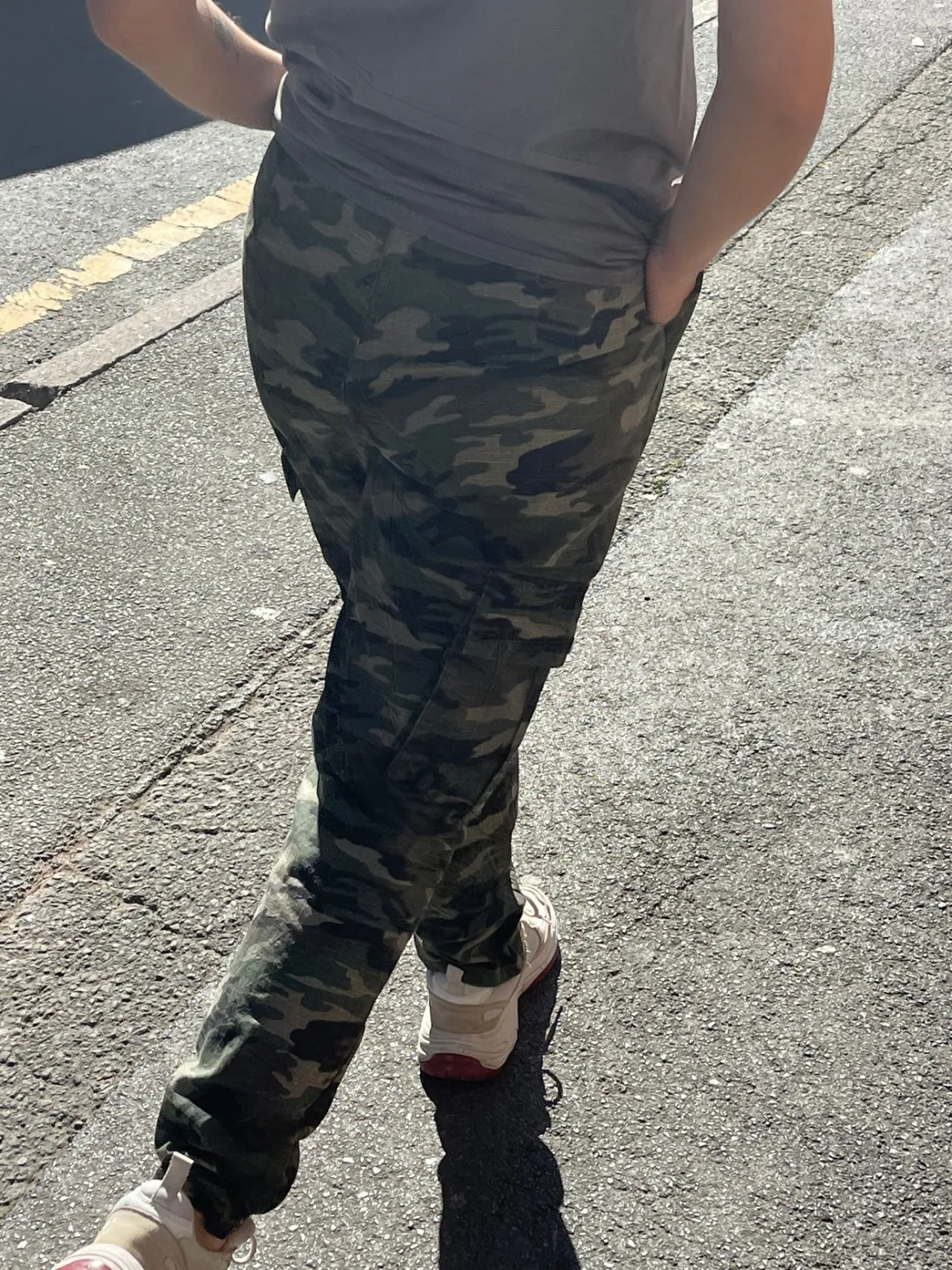 Daisy Street Cargo Trouser in Camo-Women Trousers