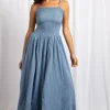 Daisy Street Check Drop Waist Detail Maxi Dress-Women Dresses