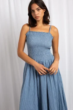 Daisy Street Check Drop Waist Detail Maxi Dress-Women Dresses