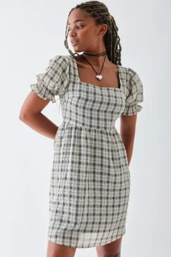 Daisy Street Check Smock Dress-Women Dresses