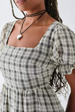 Daisy Street Check Smock Dress-Women Dresses