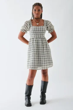Daisy Street Check Smock Dress-Women Dresses