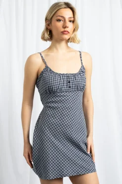 Daisy Street Check Tie Back Cami Dress-Women Dresses