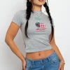 Daisy Street Cherry Baby Tee-Women Tops | T-Shirts