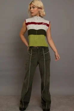 Daisy Street Cord Flared Trousers-Women Trousers