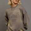 Daisy Street Crew Neck Sweat With Embossed Text-Women Hoodies & Sweatshirts
