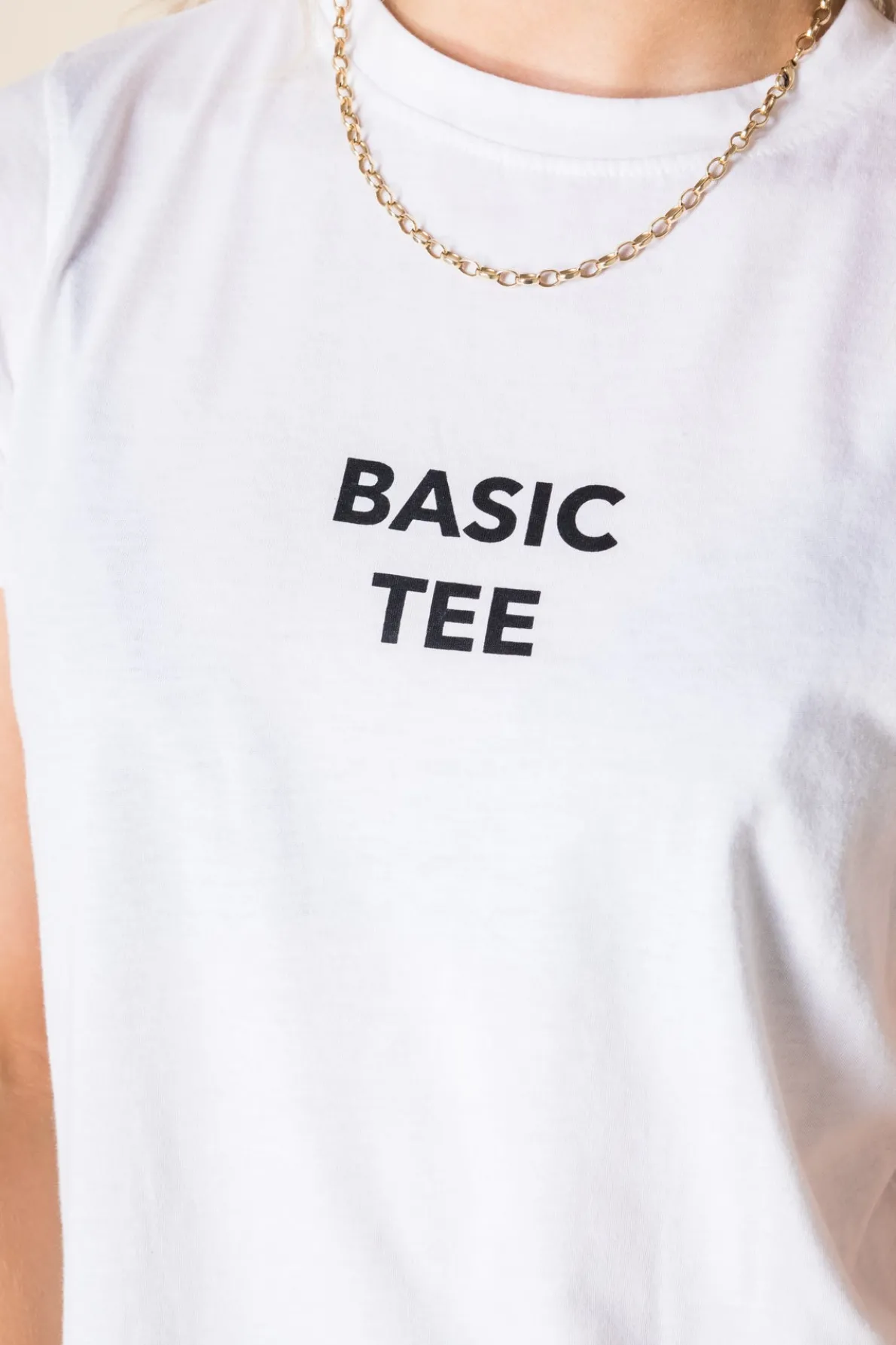 Daisy Street Cropped T-Shirt with Basic Tee Print-Women T-Shirts
