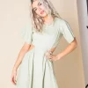 Daisy Street Cut-Out Cotton Midi Dress-Women Dresses