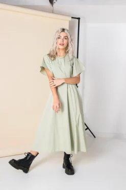 Daisy Street Cut-Out Cotton Midi Dress-Women Dresses