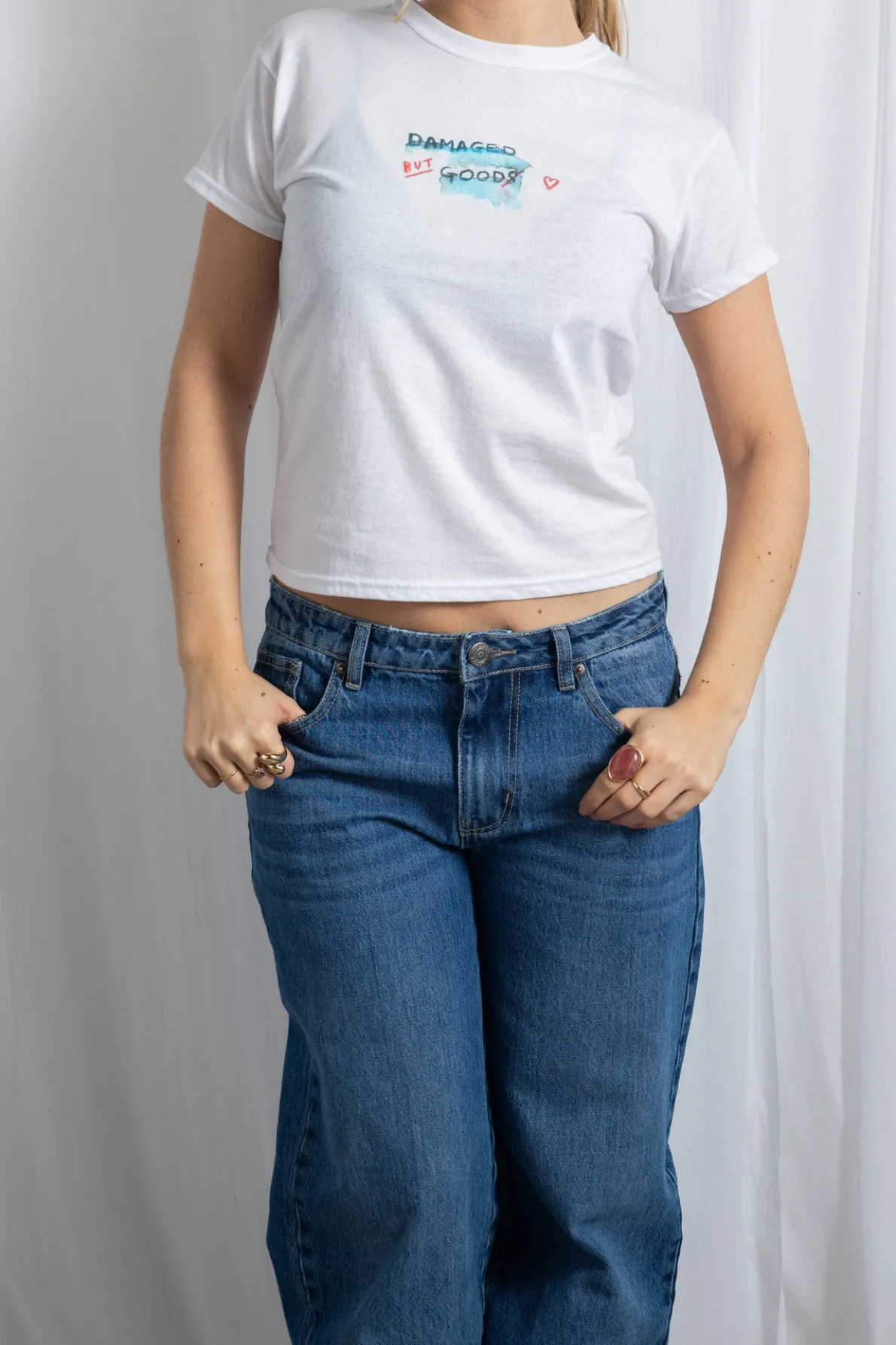 Daisy Street Damaged But Goods Baby Tee-Women Tops | T-Shirts