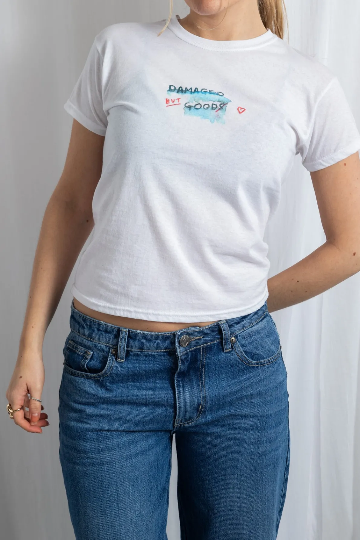 Daisy Street Damaged But Goods Baby Tee-Women Tops | T-Shirts