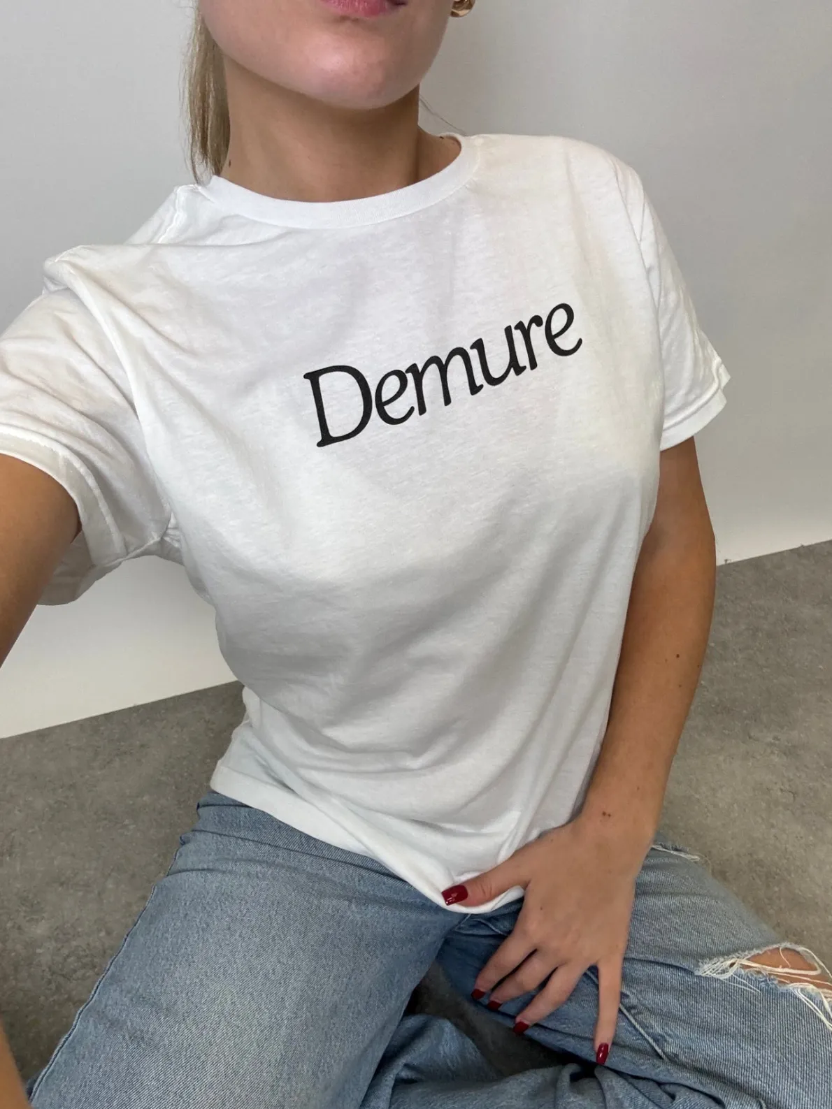 Daisy Street Demure Tee-Women Tops | T-Shirts