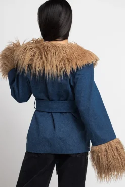 Daisy Street Coat With Faux fur Detail-Women Jackets