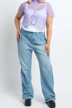 Daisy Street Jeans with Stripe-Women Trousers
