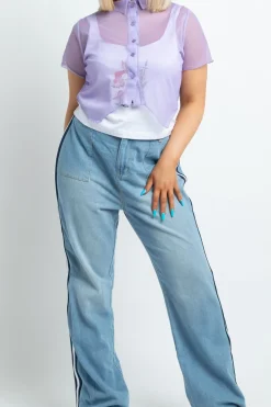 Daisy Street Jeans with Stripe-Women Trousers