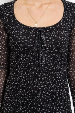 Daisy Street Ditsy Floral Mesh Mini Dress-Women Dresses