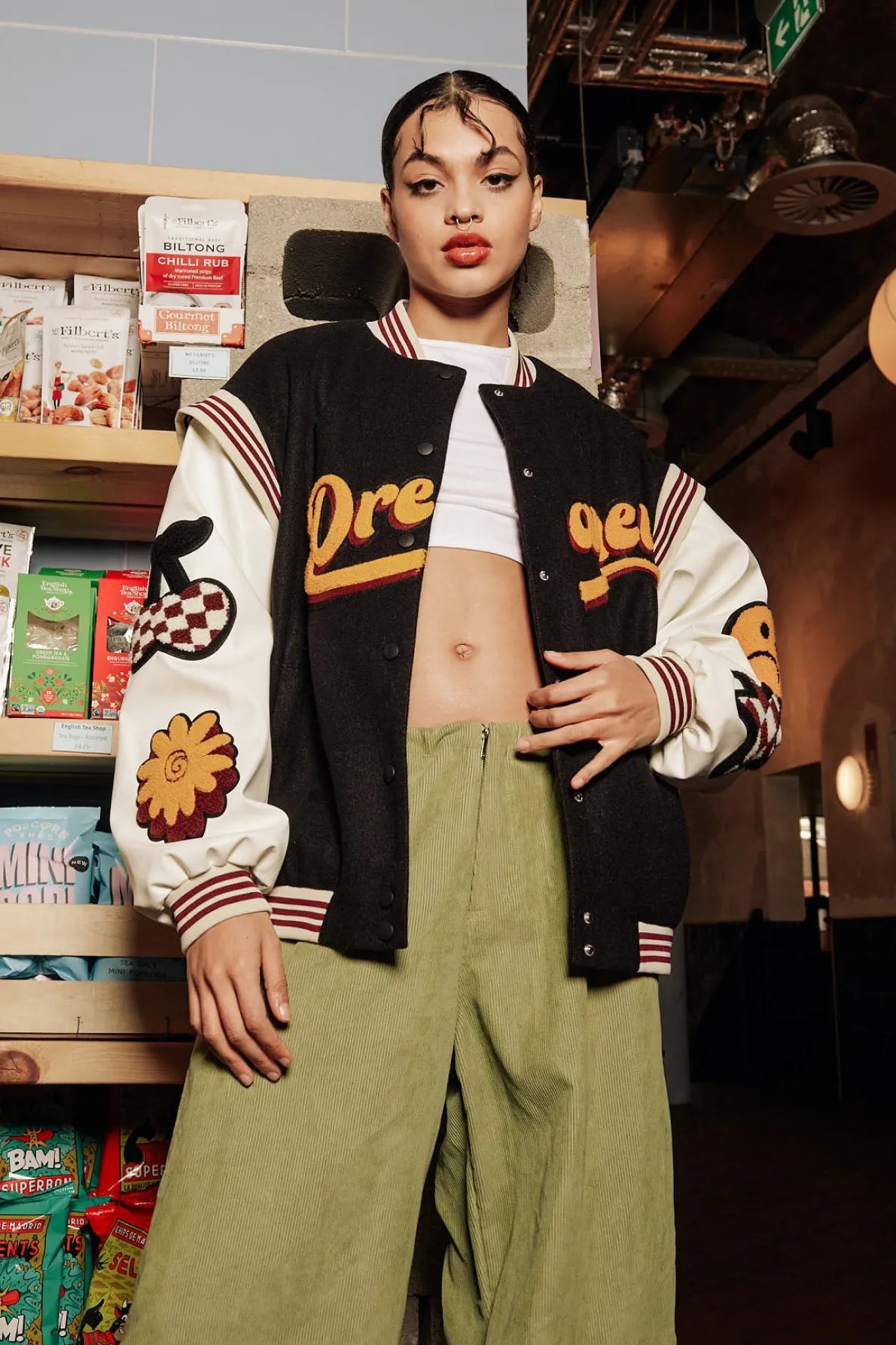 Daisy Street Dreamer Bomber Jacket-Women Jackets