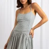 Daisy Street Dropped Waist Cut Out Back Dress-Women Dresses