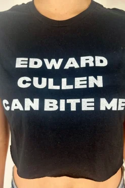 Daisy Street Edward Cullen Cropped Baby Tee-Women T-Shirts