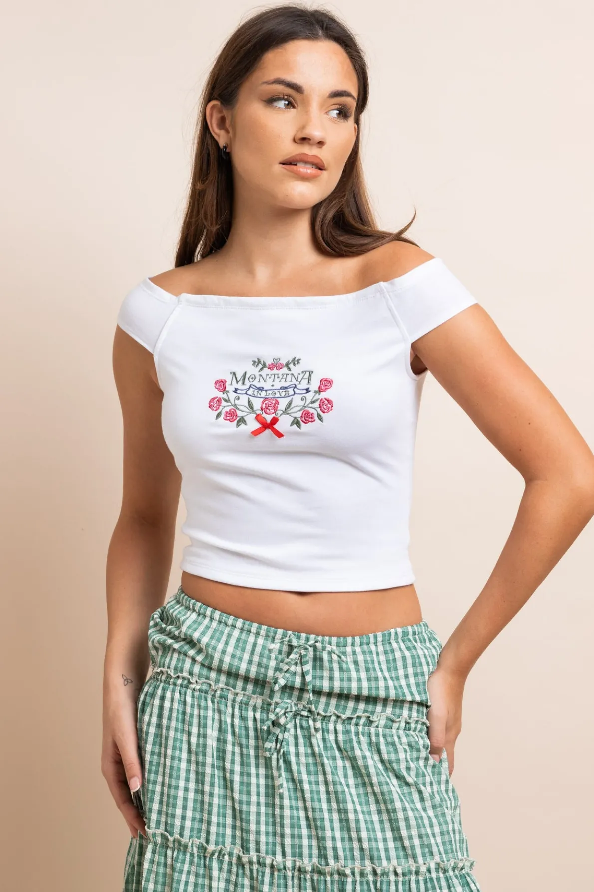 Daisy Street Embroidered Off The Shoulder Top-Women Tops