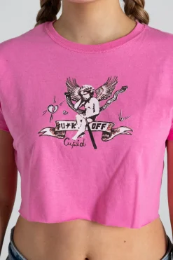 Daisy Street F*** Cupid Cropped Tee-Women Tops | T-Shirts