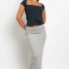 Daisy Street Fold Over Waistband Maxi Skirt-Women Skirts
