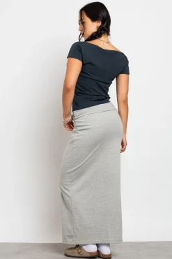 Daisy Street Fold Over Waistband Maxi Skirt-Women Skirts