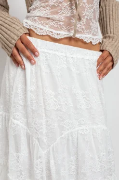 Daisy Street Frill Detail Lace Maxi Skirt-Women Skirts