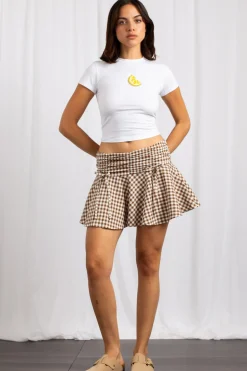 Daisy Street Gathered Drawcord Waistband Mini Skirt-Women Skirts