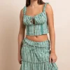 Daisy Street Gingham Check Milkmaid Top-Women Tops