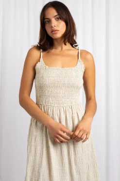Daisy Street Gingham Midi Dress With Shirred Bodice-Women Dresses
