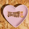 Daisy Street Heart Trinket Tray With Cowboy Print- Accessories | Homeware