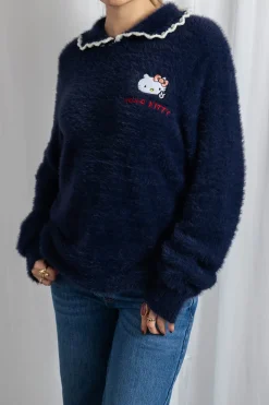 Daisy Street Hello Kitty Brushed Knit Jumper-Women Hoodies & Sweatshirts