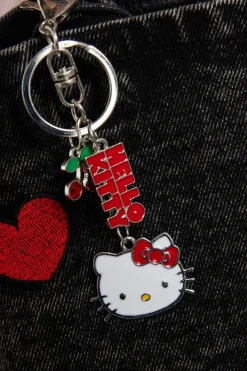 Daisy Street Hello Kitty Silver Cherry Keychain- Accessories