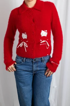 Daisy Street Hello Kitty Button Up Cardigan-Women Cardigans