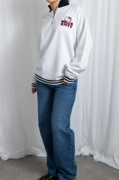 Daisy Street Hello Kitty Funnel Neck Sweatshirt With Navy Contrast-Women Hoodies & Sweatshirts