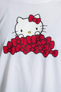 Daisy Street Hello Kitty Long Sleeve T-Shirt With Bow Graphic-Women Tops | T-Shirts