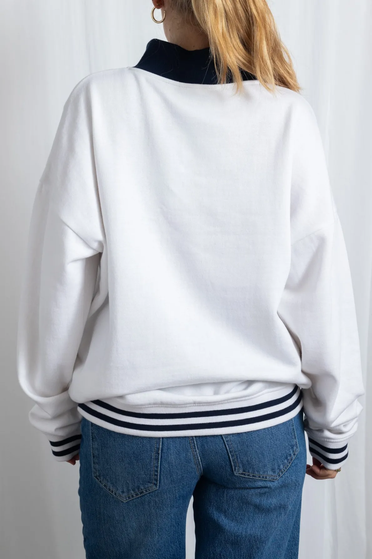 Daisy Street Hello Kitty Funnel Neck Sweatshirt With Navy Contrast-Women Hoodies & Sweatshirts