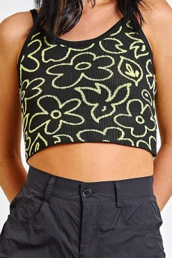 Daisy Street Knitted Cami Top In Scribble Floral-Women Tops