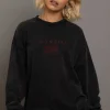 Daisy Street LA Embroidery Sweat-Women Hoodies & Sweatshirts