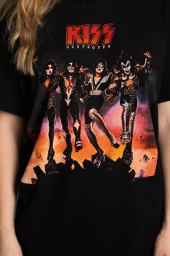 Daisy Street Licensed Kiss T-Shirt-Women Band Tees | T-Shirts