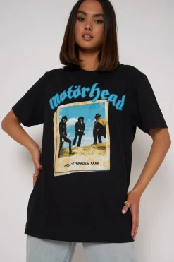 Daisy Street Licensed Relaxed T-Shirt With Motorhead Print-Women T-Shirts