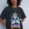 Daisy Street Licensed Relaxed T-Shirt With Bowie Print-Women T-Shirts